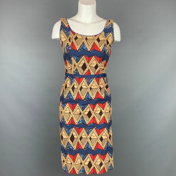 STELLA JEAN Size 6 Multi-Color Abstract Cotton Sleeveless Dress - Picture 1 of 1
